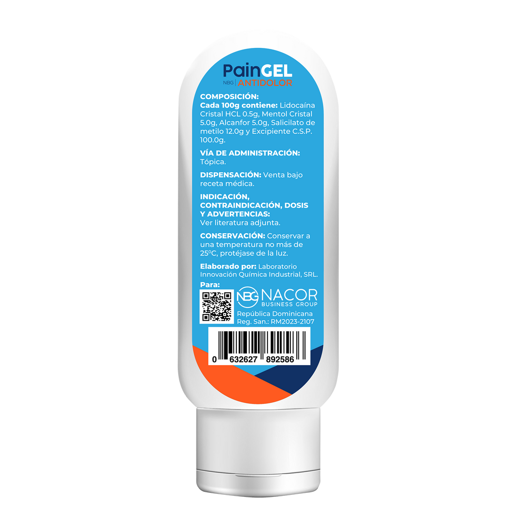 Crema Paingel, etiqueta de los ingredientes 