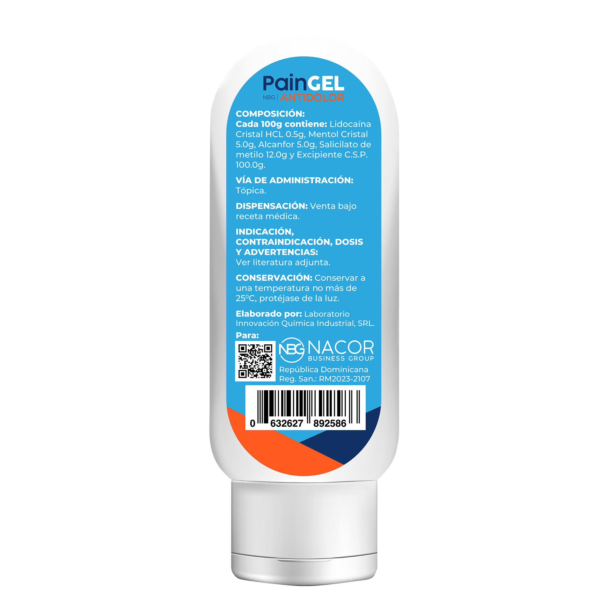 Crema Paingel, etiqueta de los ingredientes 
